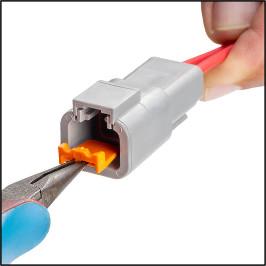 Receptacle housing pin terminals: step 4